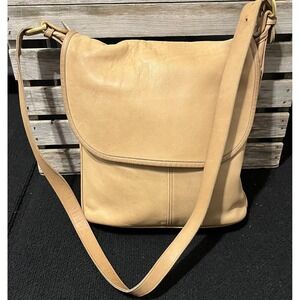 Vintage Coach Crossbody Bag Womens Tan Leather Flap messenger USA 1447-824‎